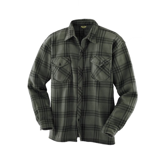 Terrax fleece overhemd 10852 olijf/zwart