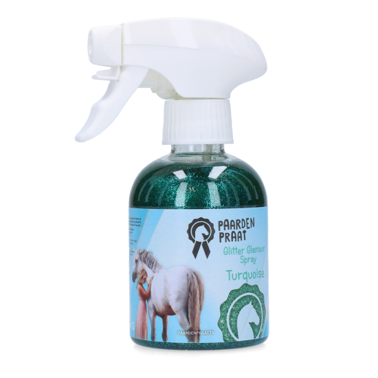 Paardenpraat Glitter Glamour Spray turquoise 250ml
