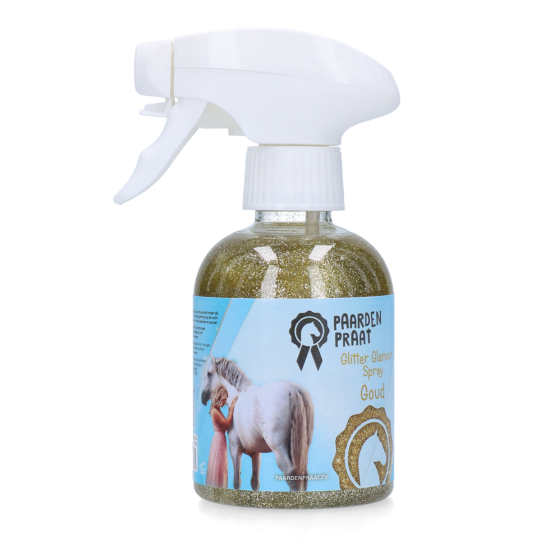 Paardenpraat Glitter Glamour Spray goud 250ml