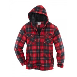 Thermohemd met teddy voering zwart/rood