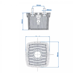 Toplamp wit 62x62 met reflectie Toplamp wit 62x62 met reflectie