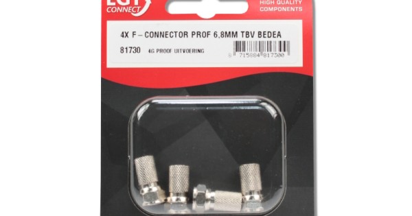 F-Connector Pro 6,8mm tbv Bedea 4 stuks