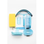 Paarden poetsset lichtblauw