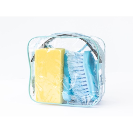 Paarden poetsset lichtblauw