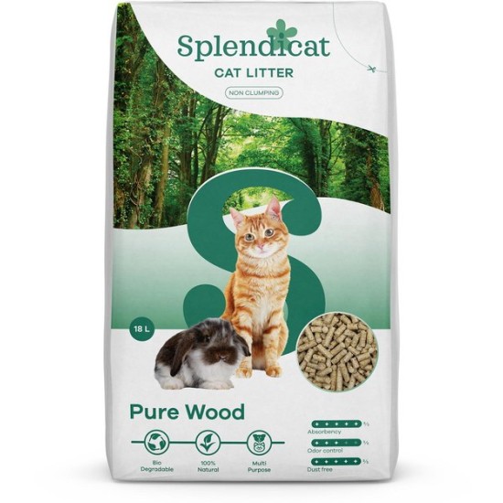Splendicat Pure wood kattenbakvulling 18L