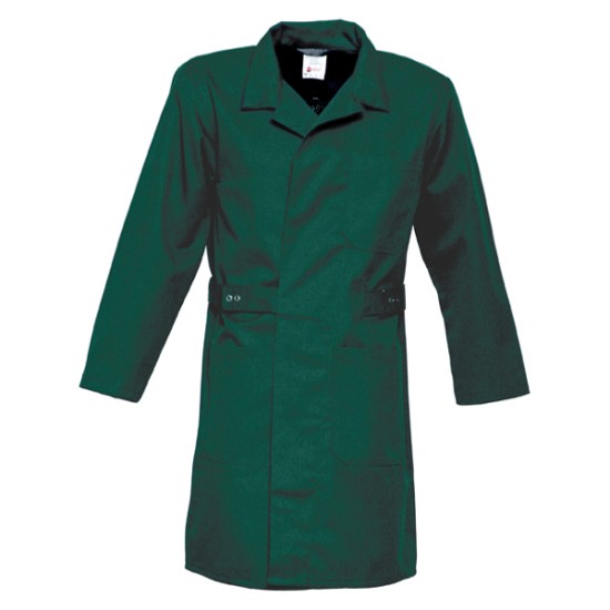 Havep basic lange stofjas flessengroen