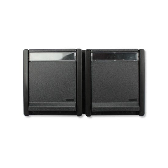 Aquarius Pro wandcontactdoos 2V horizontaal zwart
