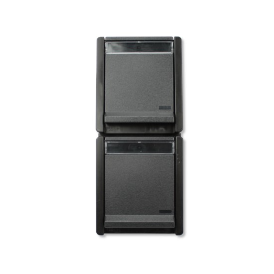 Aquarius Pro wandcontactdoos 2V verticaal zwart