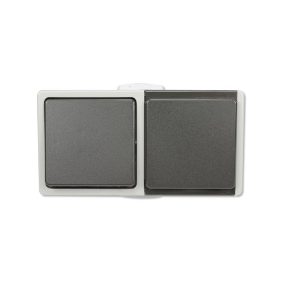 Aquarius IP54 combi horizontaal grijs