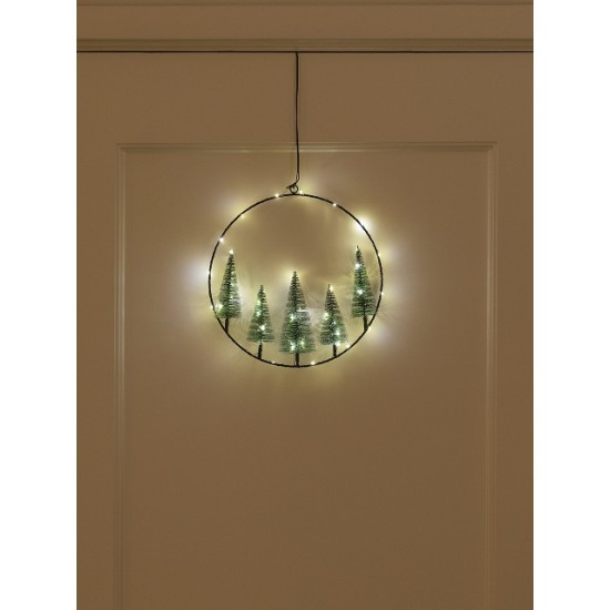 Christmas United krans 40 cm met dennenbomen