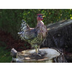 Hen metalen tuindeco