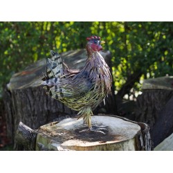 Hen metalen tuindeco