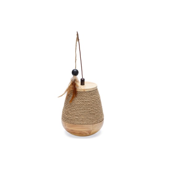 Houten Tuimel Mae kattenspeelgoed 15x15x18 Houten Tuimel Mae kattenspeelgoed 15x15x18