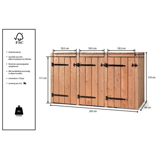 Kliko container ombouw drie Eva Kliko container ombouw drie Eva