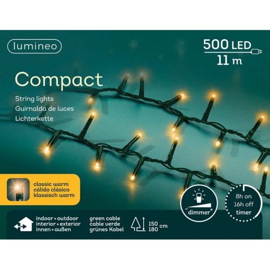 Lumineo kerstverlichting groen classic warm