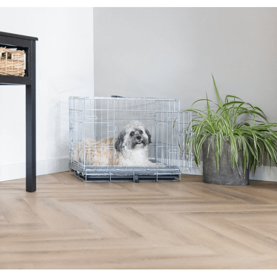 Hondenbench verzinkt 2-deurs 62cm