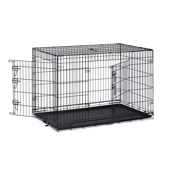 Hondenbench zwart 2-deurs 107cm