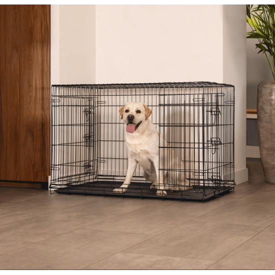 Hondenbench zwart 2-deurs 107cm