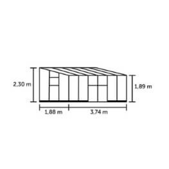 Muurkas Qube Lean-to 612 zwart