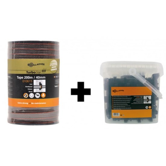 TurboStar lint terra 40mm + TurboLine paardenisolator 100st TurboStar lint terra 40mm + TurboLine paardenisolator 100st