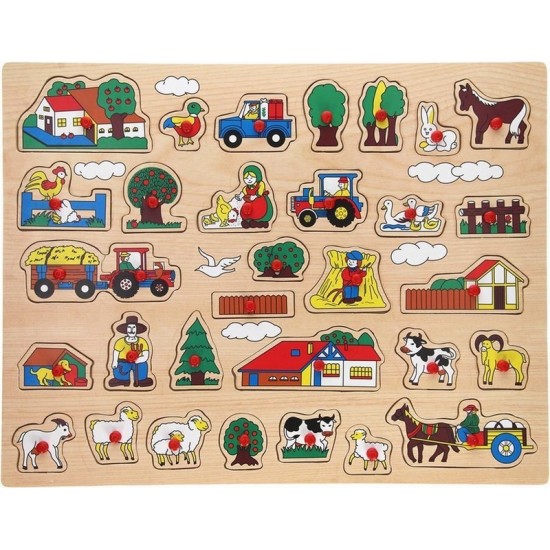 Houten puzzel boerderij extra groot