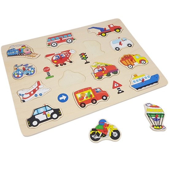 Houten puzzel vervoer middel