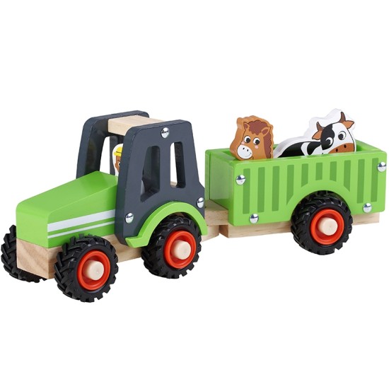 Tractor met aanhanger groen Tractor met aanhanger groen