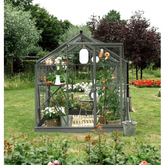 Tuinkas Mary 4 zwart/wit/groengrijs 212x425