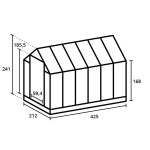 Tuinkas Mary 4 zwart/wit/groengrijs 212x425