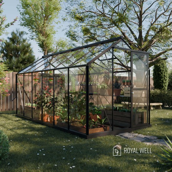 Tuinkas Mary 4 zwart/wit/groengrijs 212x425