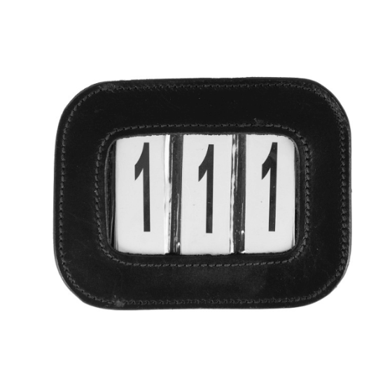 Wedstrijdnummer leer zwart