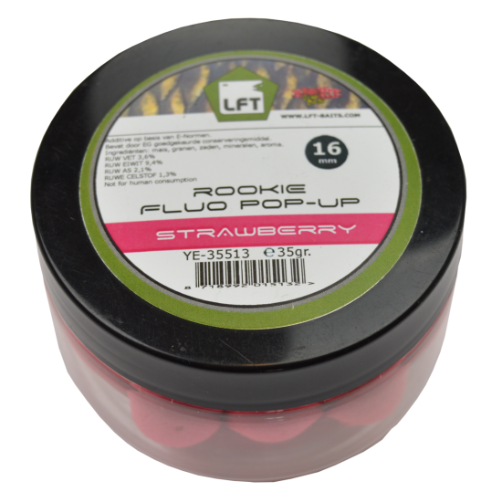 Rookie Fluo Pop-Up Boilies 35gr 16mm Strawberry
