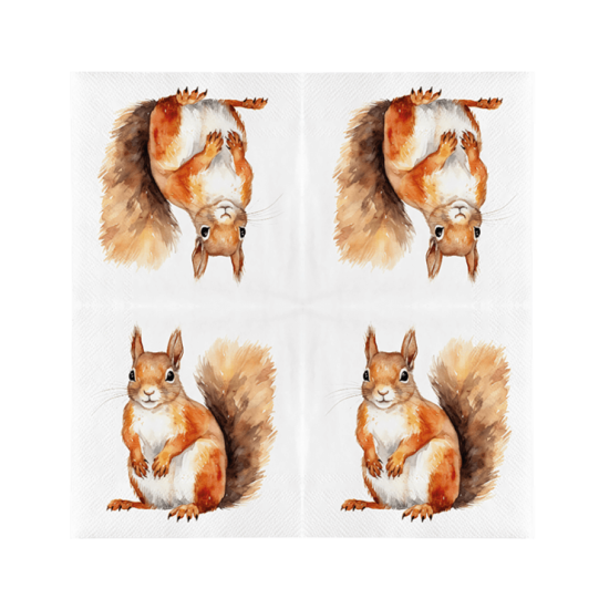Papieren Servetten Eekhoorn 33x33cm