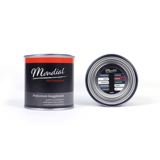 Mondial Hoogglans Alkyd Zwart 250ml