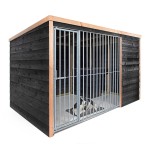 Hondenkennel Rex zwart met nachthok Voldux
