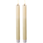 Lumineo creme LED dinerkaarsen met vlameffect 
