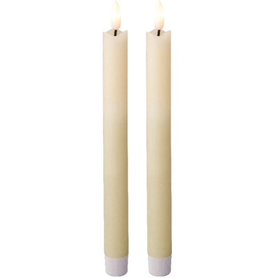 Lumineo creme LED dinerkaarsen met vlameffect 