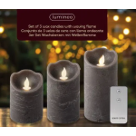 LED Waving kaarsen Wax Grijs 3st