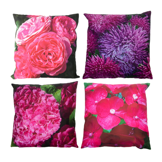 Buitenkussen Bloem roze Assorti