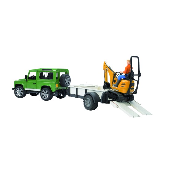 Bruder Land Rover Defender + trailer + JCD Micro kraan