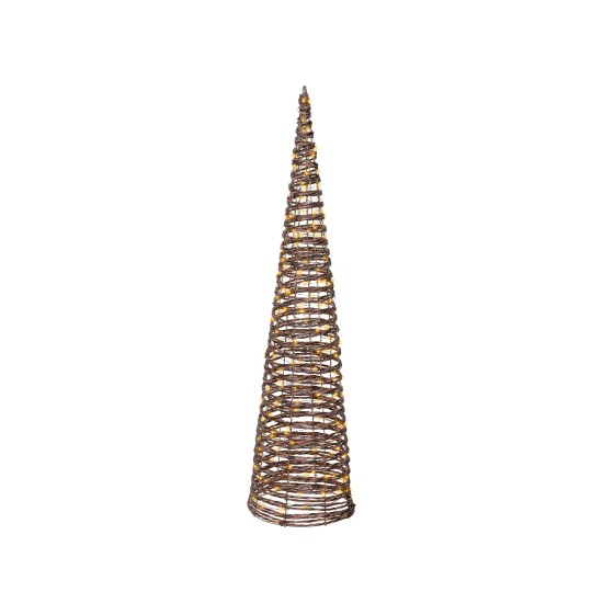 Micro LED pyramide wicker steady buiten 90 cm 160 lamps