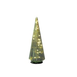 Micro LED boom glas steady binnen groen 24 cm