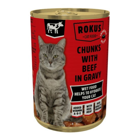 Rokus Kattenvoer Rundvlees Blik 415 gr