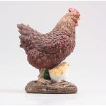 Kip met kuiken bruin 15x11x20cm