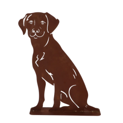 Roest hond tuinbeeld