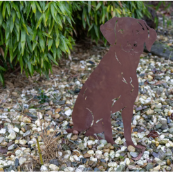 Roest hond tuinbeeld