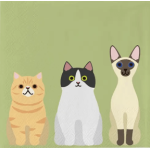 Papieren servetten katten 33x33cm