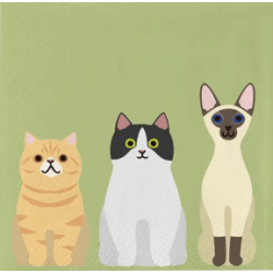 Papieren servetten katten 33x33cm