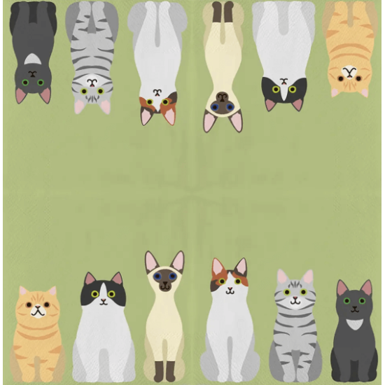Papieren servetten katten 33x33cm