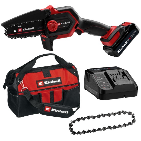 Einhell Accu Mini Kettingzaag met accu en tas